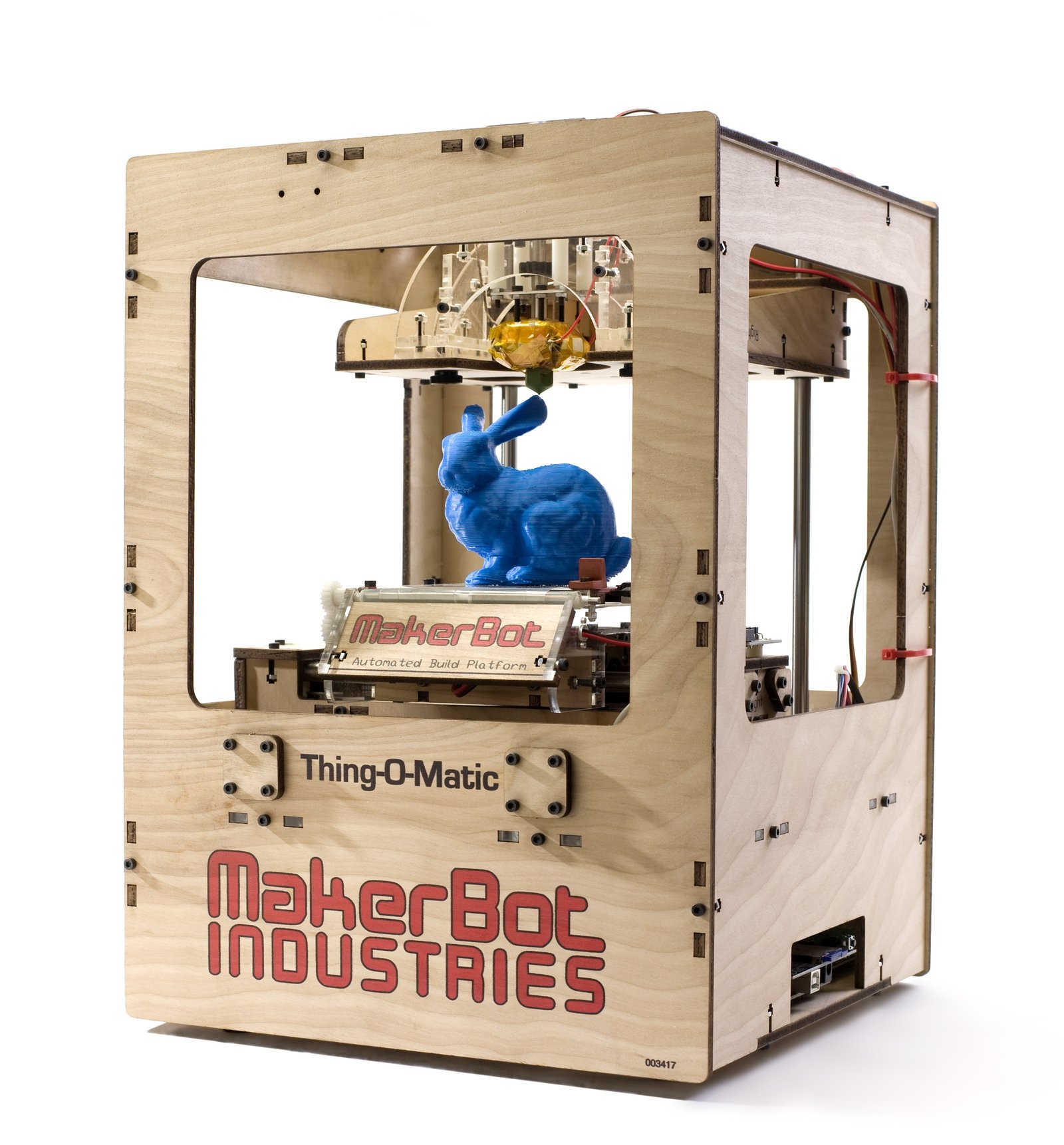 Makerbot_Thing-O-Matic_Assembled_Printing_Blue_Rabbit